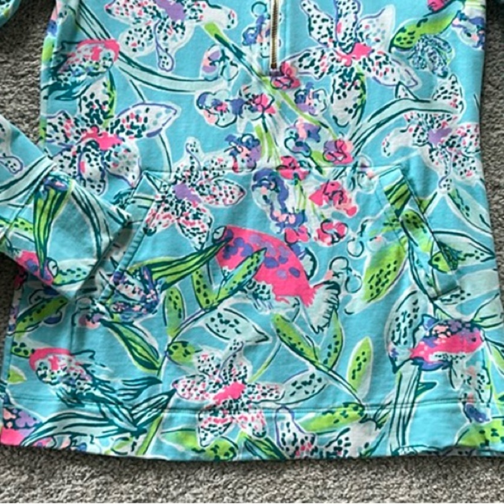 Lilly Pulitzer UPF 50+ Skipper Popover Bali Blue Sway This Way - Picture 8 of 9